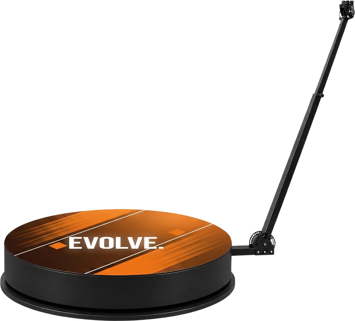 360 camera platform with rotating boom arm, shown in a Evolve custom wrap
